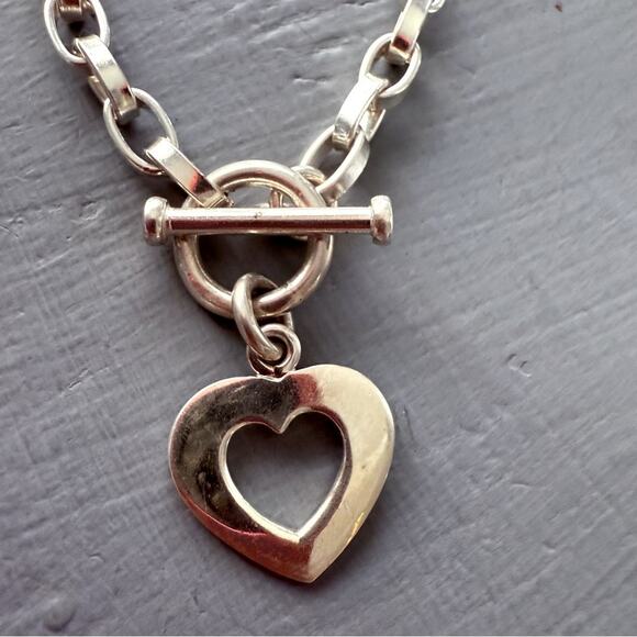 Silpada Heart Charm Chainlink Toggle Bracelet - Picture 2 of 8